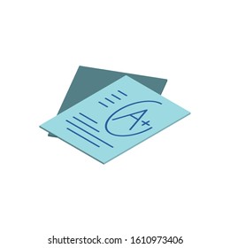 School exam with a note design, Eduaction class lesson knowledge preschooler study learning classroom and primary theme Vector illustration