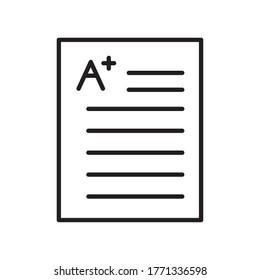 School exam with note line style icon design, education class lesson knowledge preschooler study learning classroom and primary theme Vector illustration