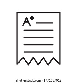 School exam with note line style icon design, education class lesson knowledge preschooler study learning classroom and primary theme Vector illustration