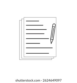 School exam test results, pencil flat icon, survey success sign. Application icon, Survey form, Exam icon etc. Exam icon vector isolated on white background. Eps file 30.