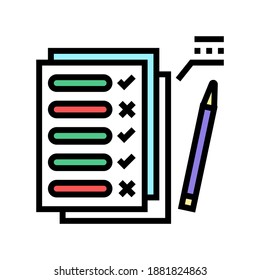 school examination color icon vector. school examination sign. isolated symbol illustration