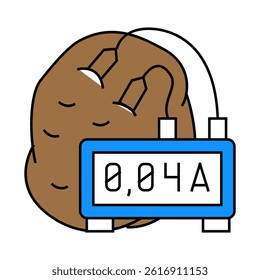 school experiments potatoes line icon vector. school experiments potatoes sign. isolated symbol illustration