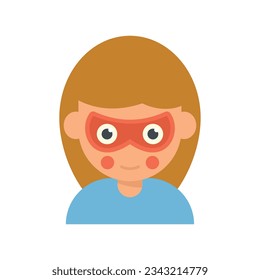 School face mask icon flat vector. Child paint. Kid makeup isolated