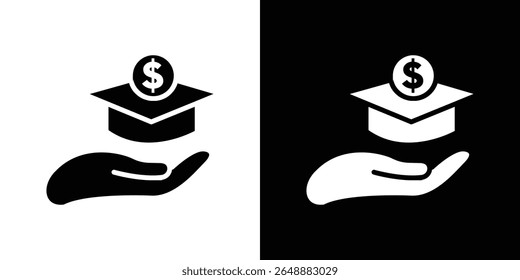 Ícone de taxas escolares de um vetor de estilo plano