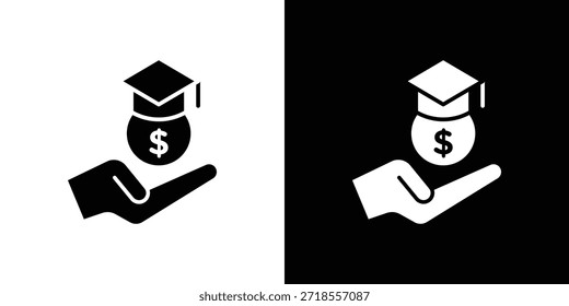 Icono de Tarifas escolares Ilustración vectorial - iconos de vector de estilo negro de alta calidad