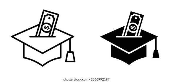 School fees icons in outline and fill. vector illustration for ui.