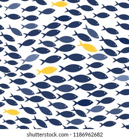 School of fish. Clipart image isolated on white background