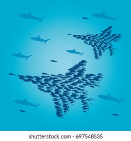 School of fish jet