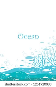 School of fish are swimming and coral on white background vector for decoration on summer or beach events.
