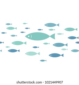 School of fish are swimming vector seamless.