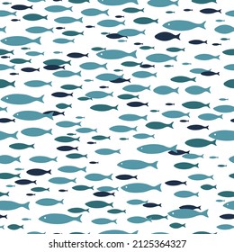 School of fish swims in the sea or ocean for background