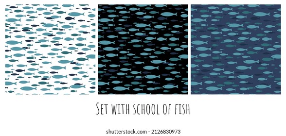 School of fish swims in the sea or ocean for background