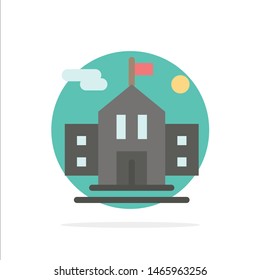 School, Flag, Education Abstract Circle Background Flat color Icon. Vector Icon Template background