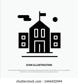 School, Flag, Education solid Glyph Icon vector