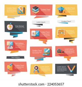 school flat banner background set, eps10