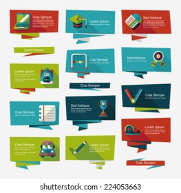 school flat banner background set, eps10