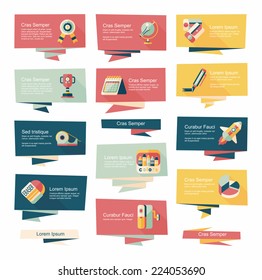 school flat banner background set, eps10
