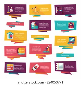 school flat banner background set, eps10