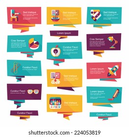 school flat banner background set, eps10