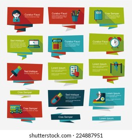 school flat banner background set, eps10