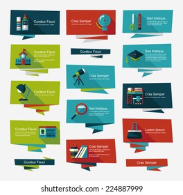 school flat banner background set, eps10