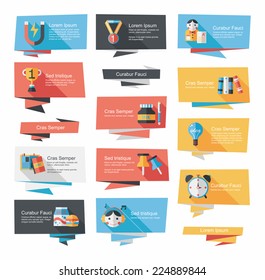 school flat banner background set, eps10