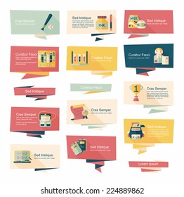 school flat banner background set, eps10
