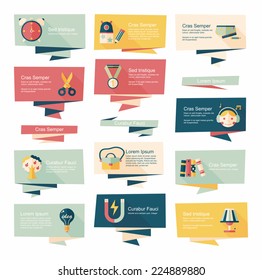 school flat banner background set, eps10