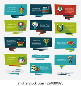 school flat banner background set, eps10
