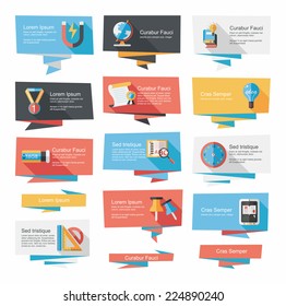school flat banner background set, eps10
