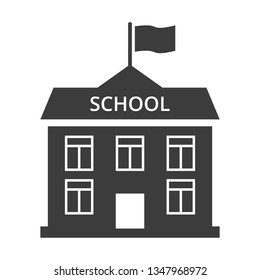 School flat icon on white background. Vector illustration