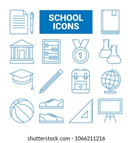 School Flat Icon Set
