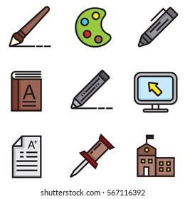 School Flat Icons design, illustration EPS10