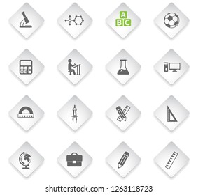 school flat rhombus web icons for user interface design