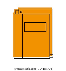 school folder with paper stationery supply education