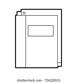 school folder with paper stationery supply education