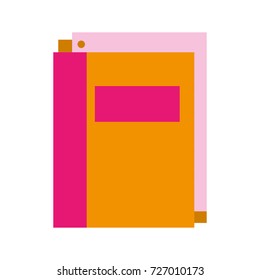 school folder with paper stationery supply education