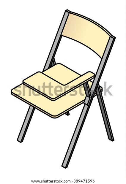 School Folding Chair Armrest Tabledesk Stock Vector Royalty Free