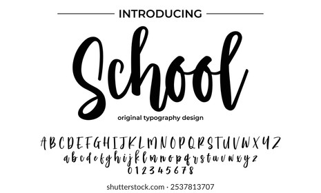 School Font Stylish brush painted an uppercase vector letters, alphabet, typeface