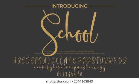 School Font Stylish brush painted an uppercase vector letters, alphabet, typeface
