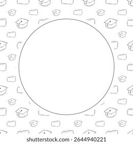 school frame. doodle education circle frame. hand drawn school and education frame background. school background