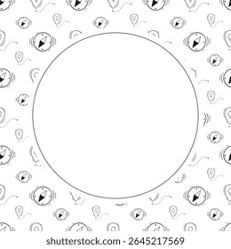 school frame. doodle education circle frame. hand drawn school and education frame background. school background