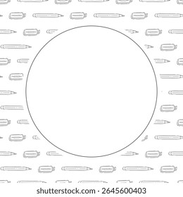 Marco de la escuela. marco del círculo de la educación del doodle. fondo dibujado a mano del marco de la escuela y de la educación
