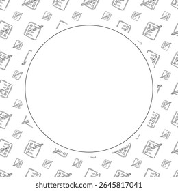 school frame. doodle education circle frame. hand drawn school and education frame background. school background