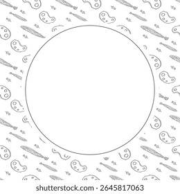 school frame. doodle education circle frame. hand drawn school and education frame background. school background