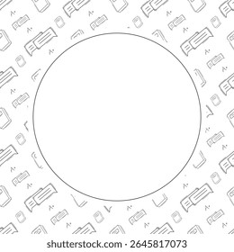 school frame. doodle education circle frame. hand drawn school and education frame background. school background