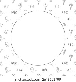 school frame. doodle education circle frame. hand drawn school and education frame background. school background