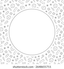 Schulrahmen. doodle Bildung Kreis Rahmen. handgezeichneter Hintergrund für Schule und Bildungsrahmen. Schulhintergrund