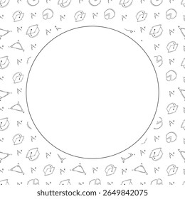 quadro da escola. quadro do círculo de educação de doodle. plano de fundo do quadro da escola desenhado à mão e da educação. plano de fundo da escola