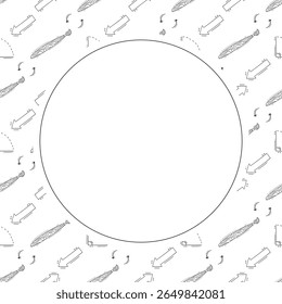 quadro da escola. quadro do círculo de educação de doodle. plano de fundo do quadro da escola desenhado à mão e da educação. plano de fundo da escola
